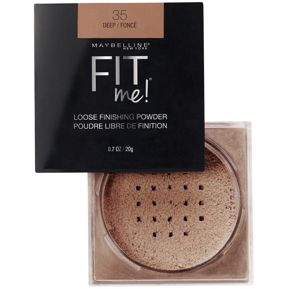 Maybelline Fit Me Loose Powder sets foundation or wears alone for natural finish.