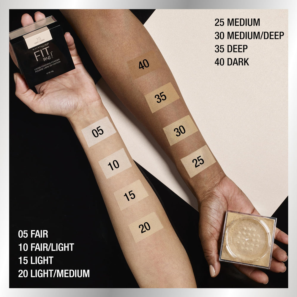 Maybelline Fit Me Loose Powder showing shine-control finish