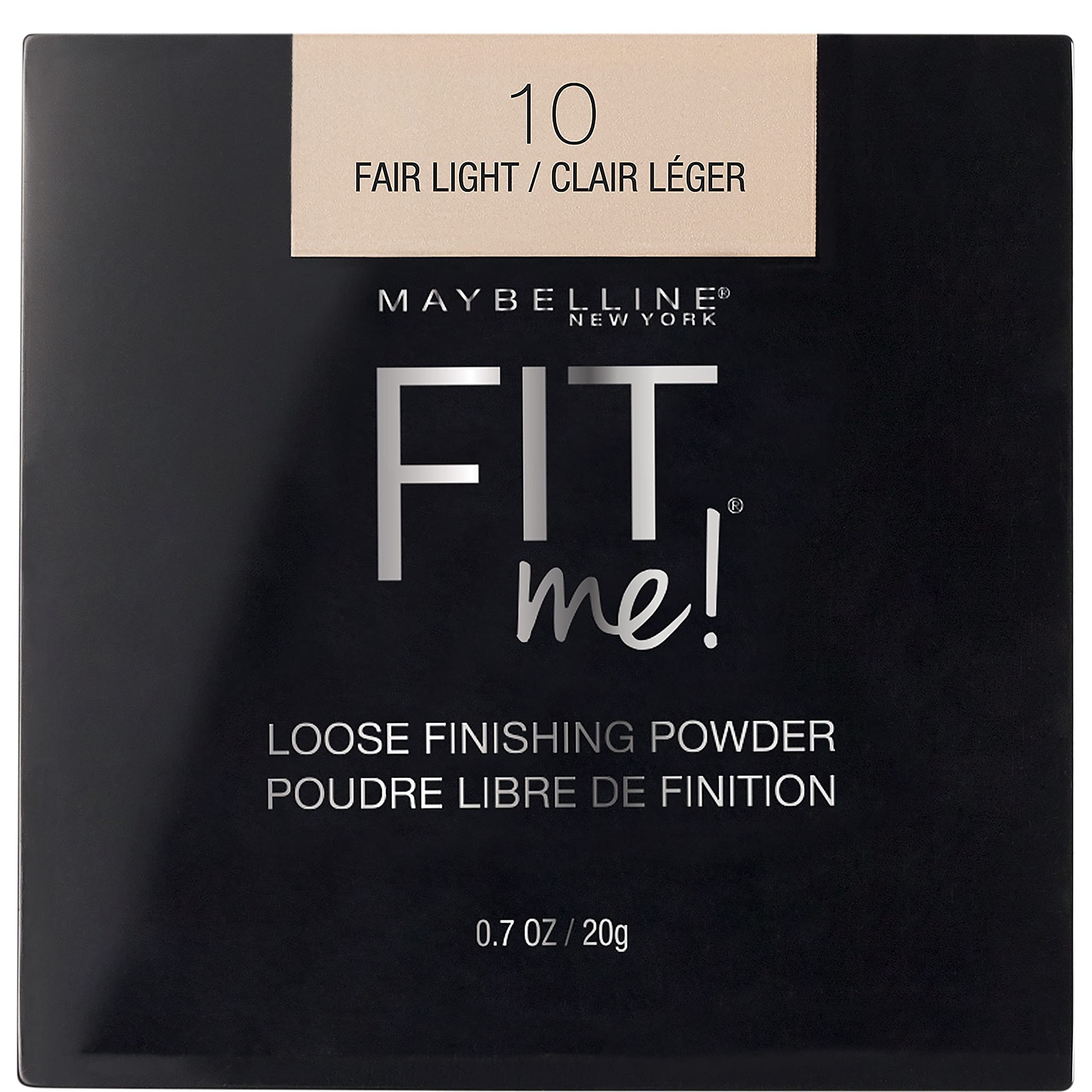 Maybelline Fit Me Loose Setting Powder Fair Light jar close-up highlighting shine control.