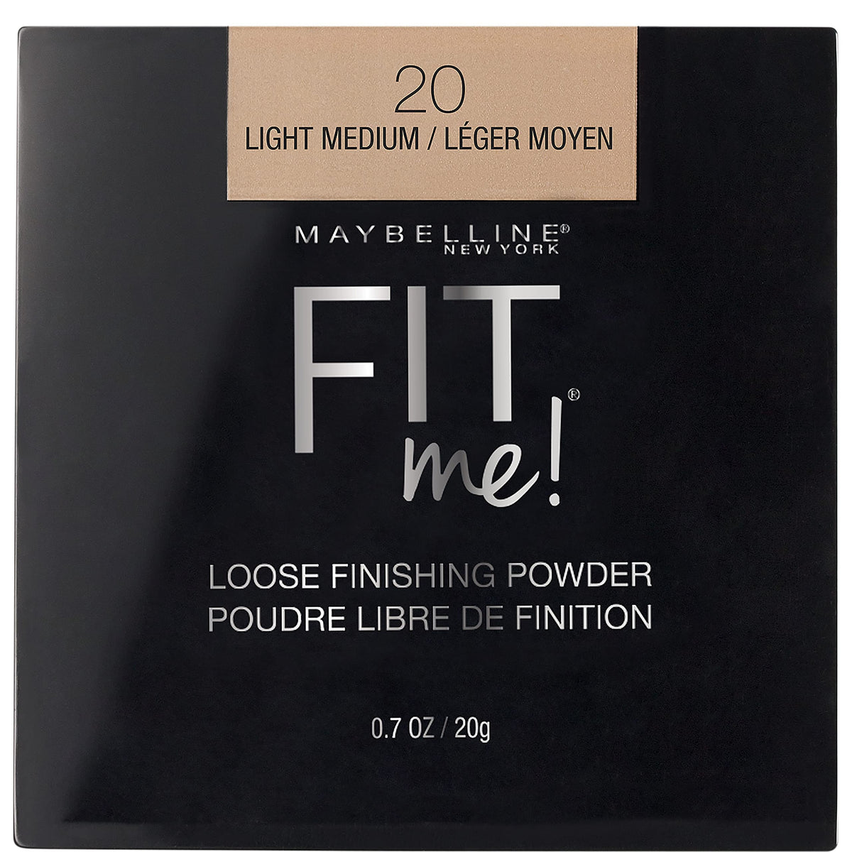 Maybelline Fit Me loose powder jar closeup showing natural finish and shine control.