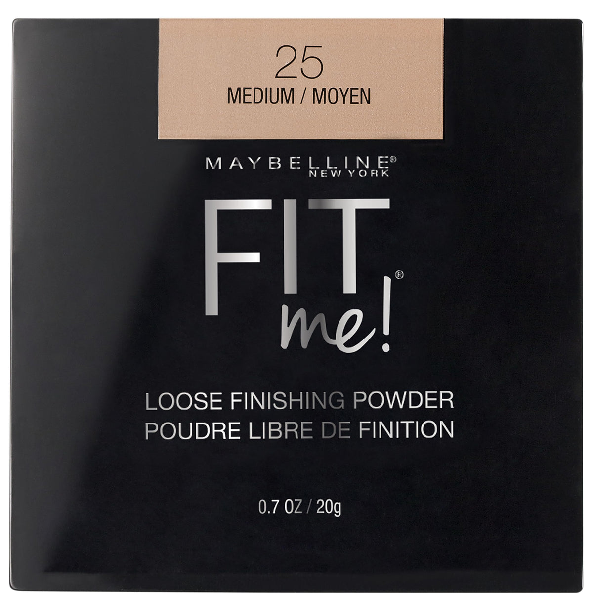 Maybelline Fit Me loose setting powder jar showing natural finish and shine control.