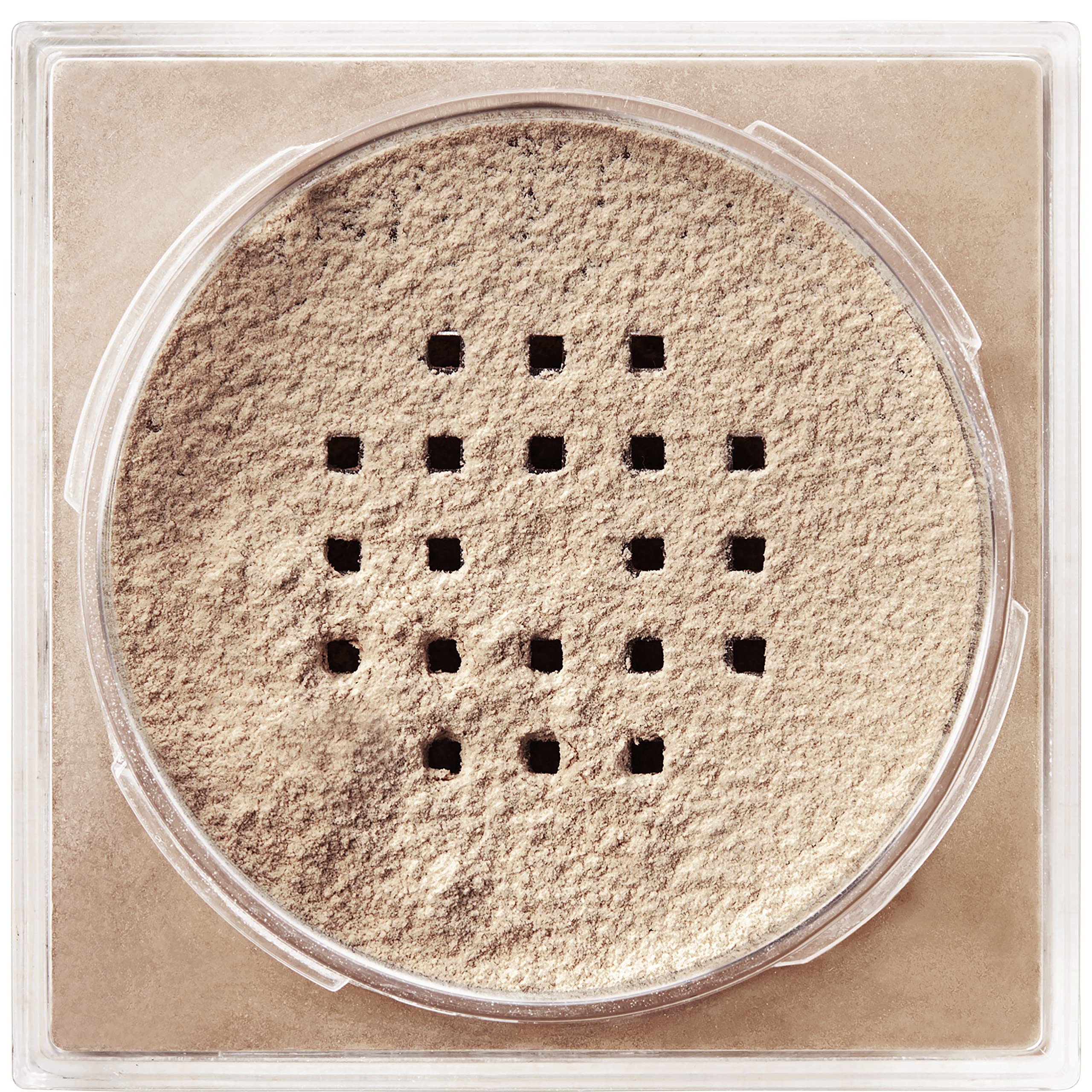 Maybelline Fit Me loose powder packaging open shows convenient sifter for controlled application.