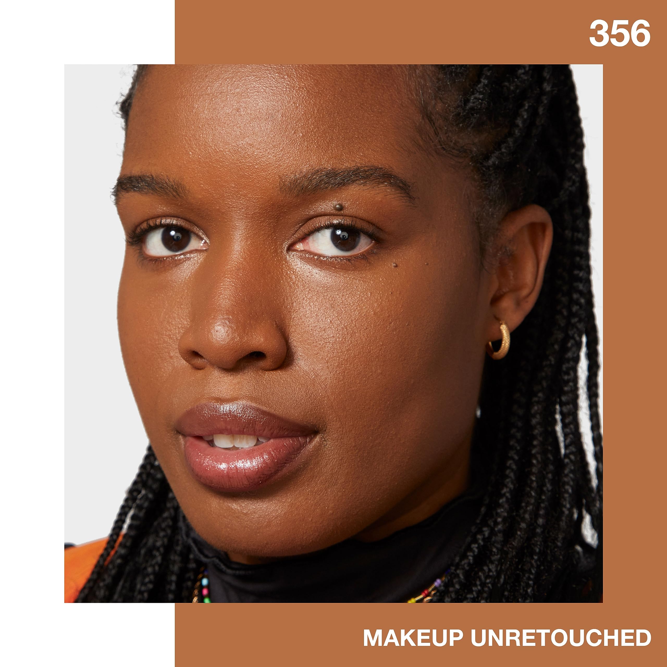Maybelline Fit Me matte finish portrait emphasizes natural, non-shiny complexion.