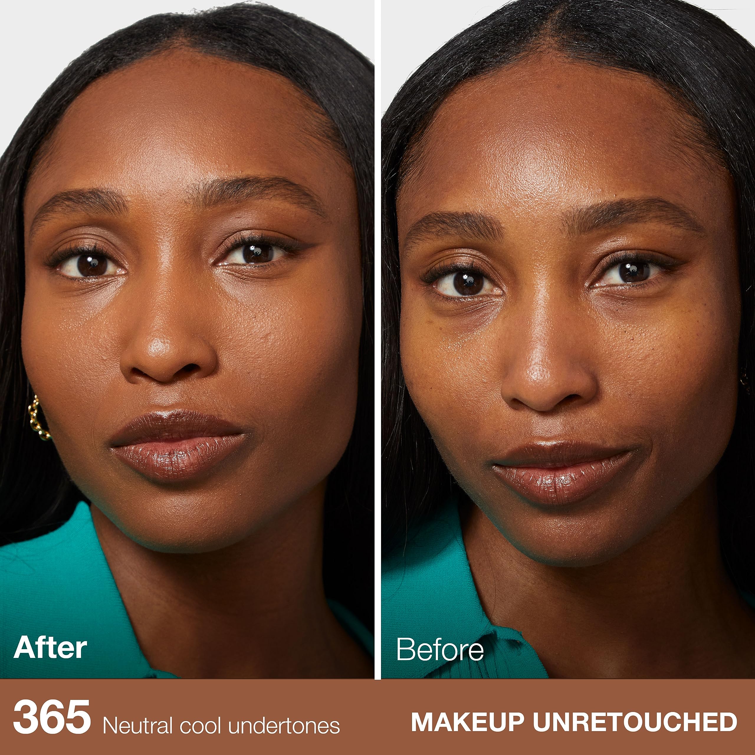 Close-up of skin texture with Maybelline Fit Me Matte and Poreless showing refined pores.