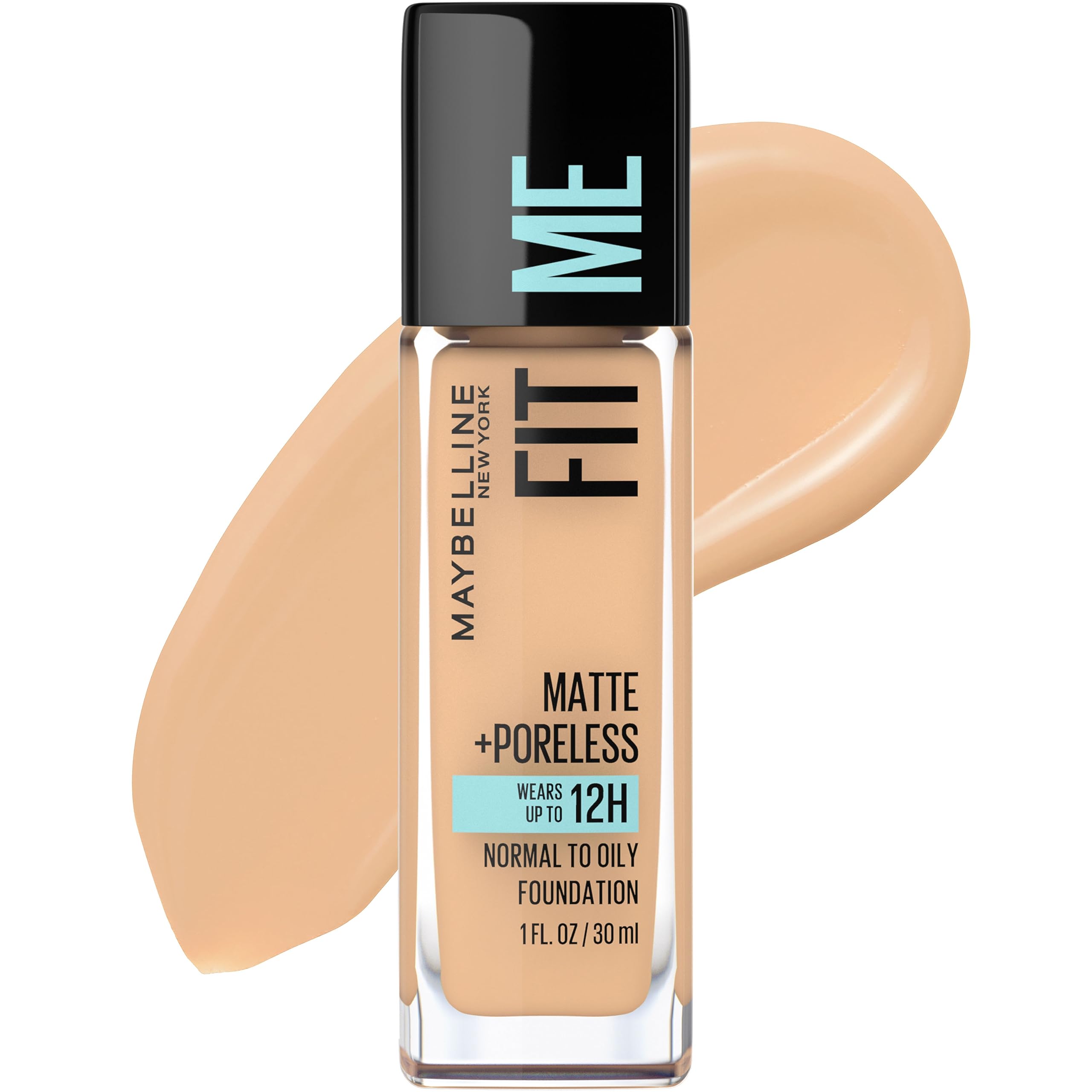 Maybelline Fit Me Matte + Poreless, tono Beige Natural, acabado mate natural para piel normal a grasa.