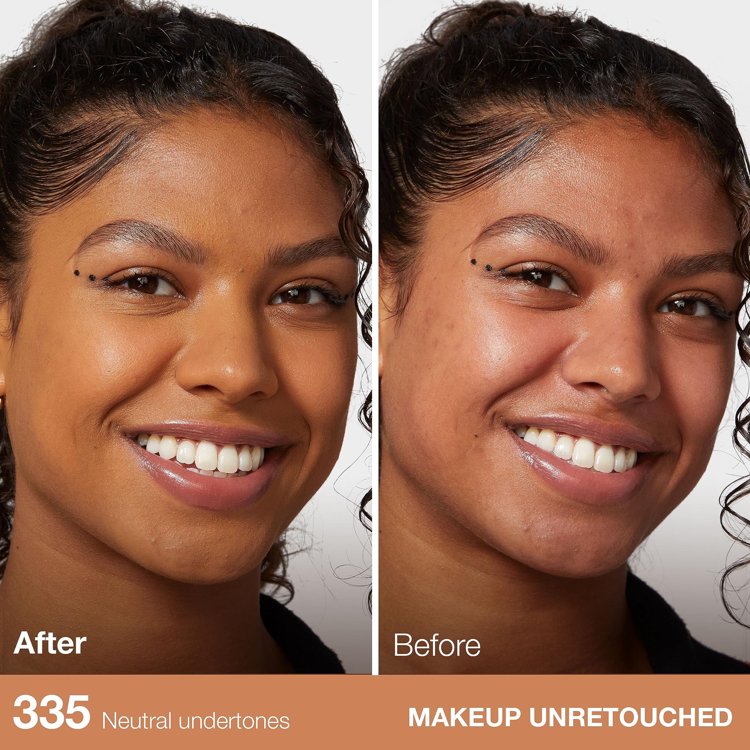 Close-up texture of Maybelline Fit Me Matte + Poreless showing pore-blurring effect