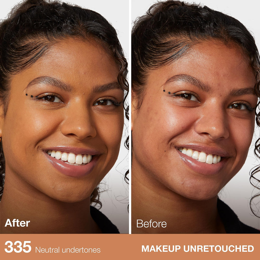 Close-up texture of Maybelline Fit Me Matte + Poreless showing pore-blurring effect