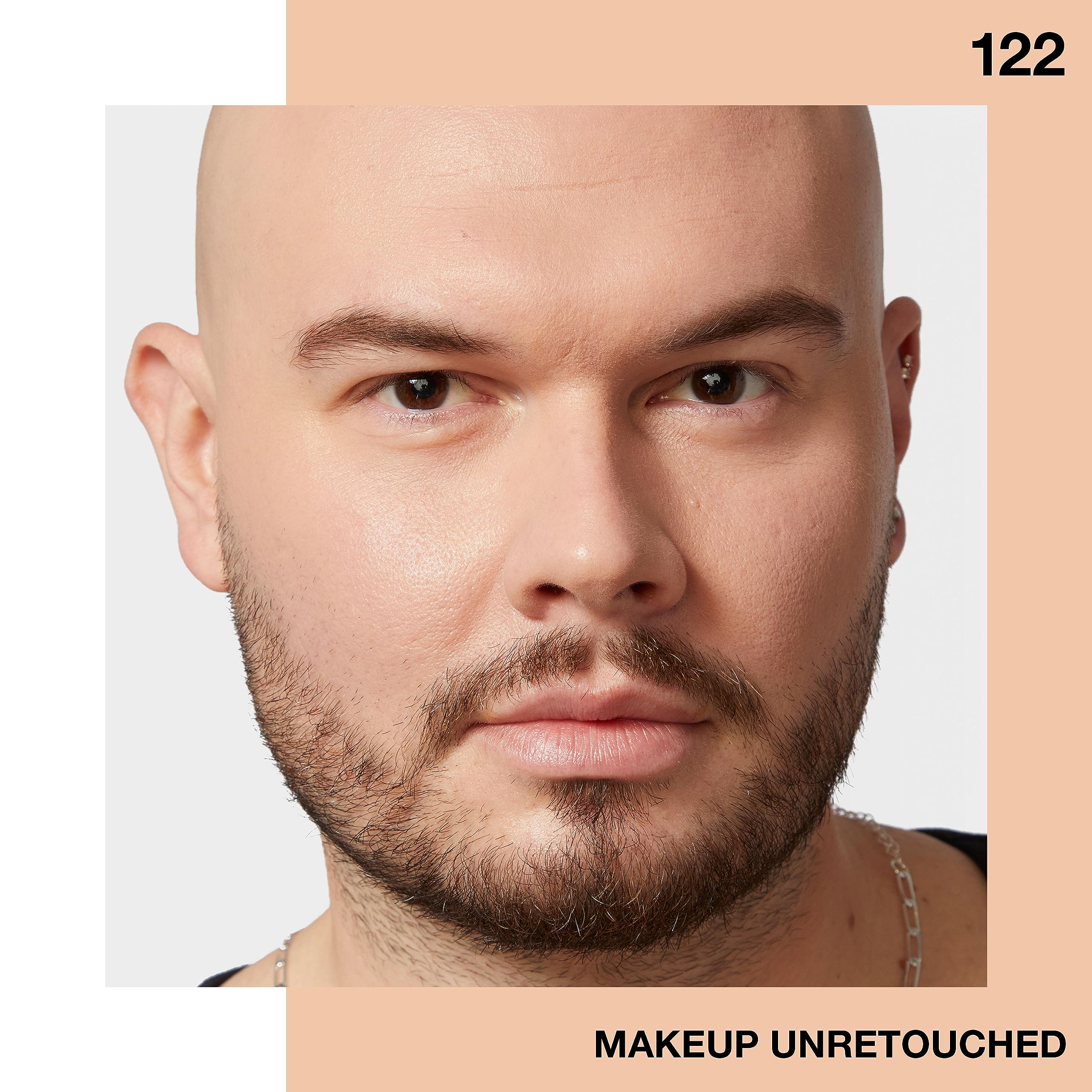 Creamy Beige swatch beside the range to help shade matching