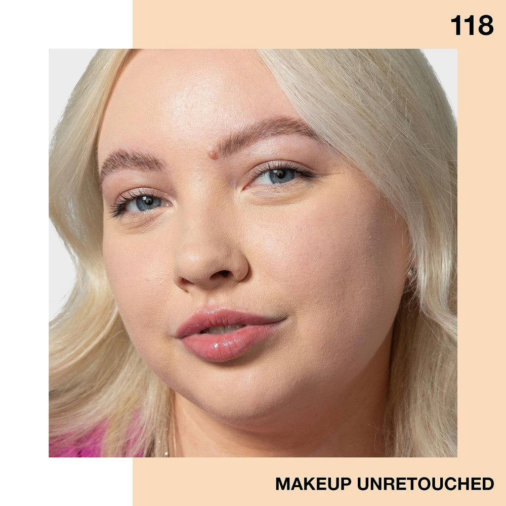 Maybelline Fit Me pore-refinement close-up shows smoother-looking skin