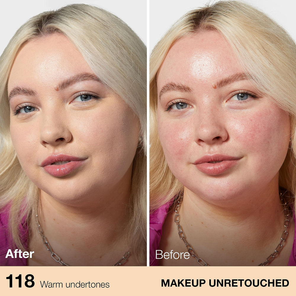 Shade range display for Maybelline Fit Me foundation suits many undertones for natural looks