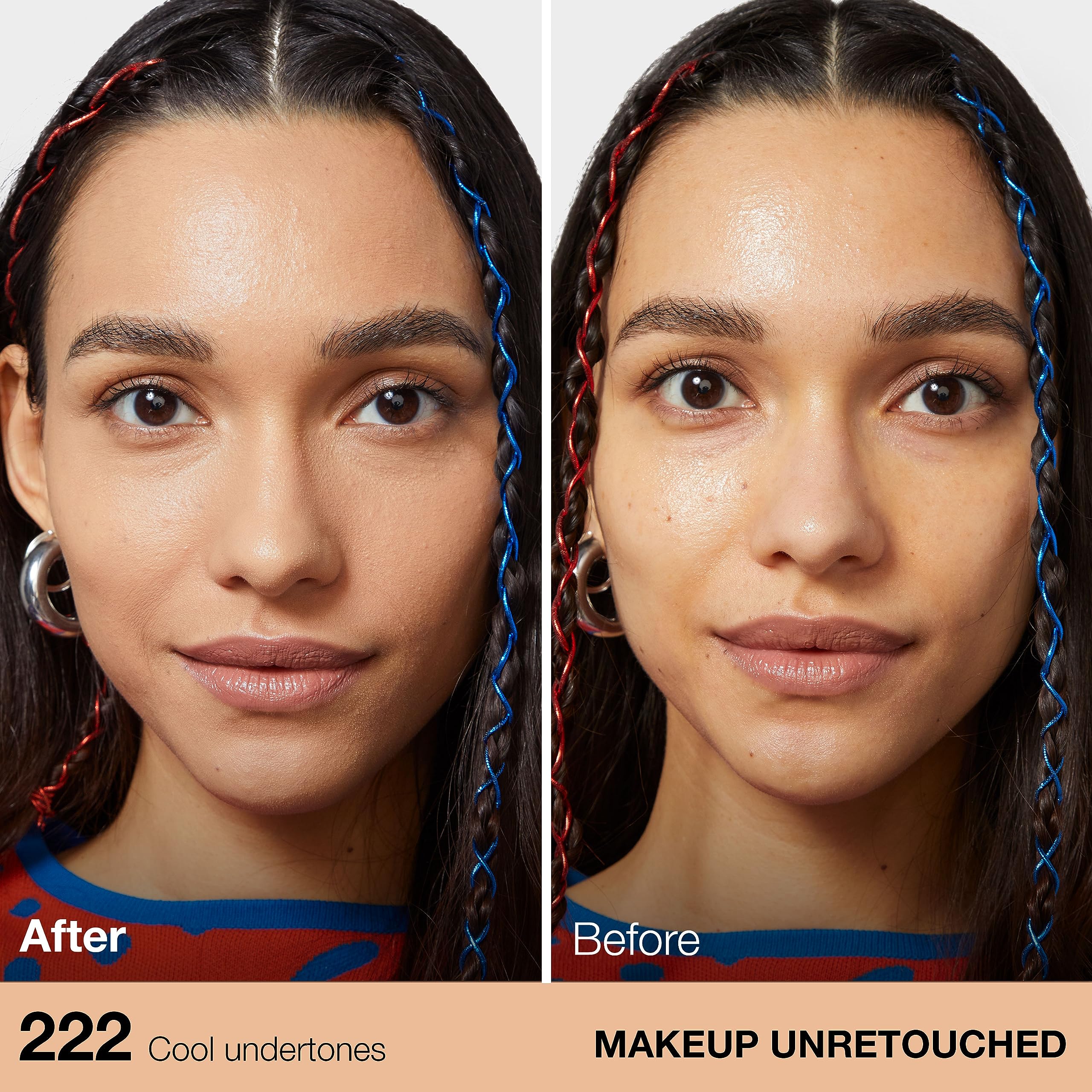 Maybelline Fit Me Matte + Poreless swatches display the 40 shade range from Ivory to Mocha.