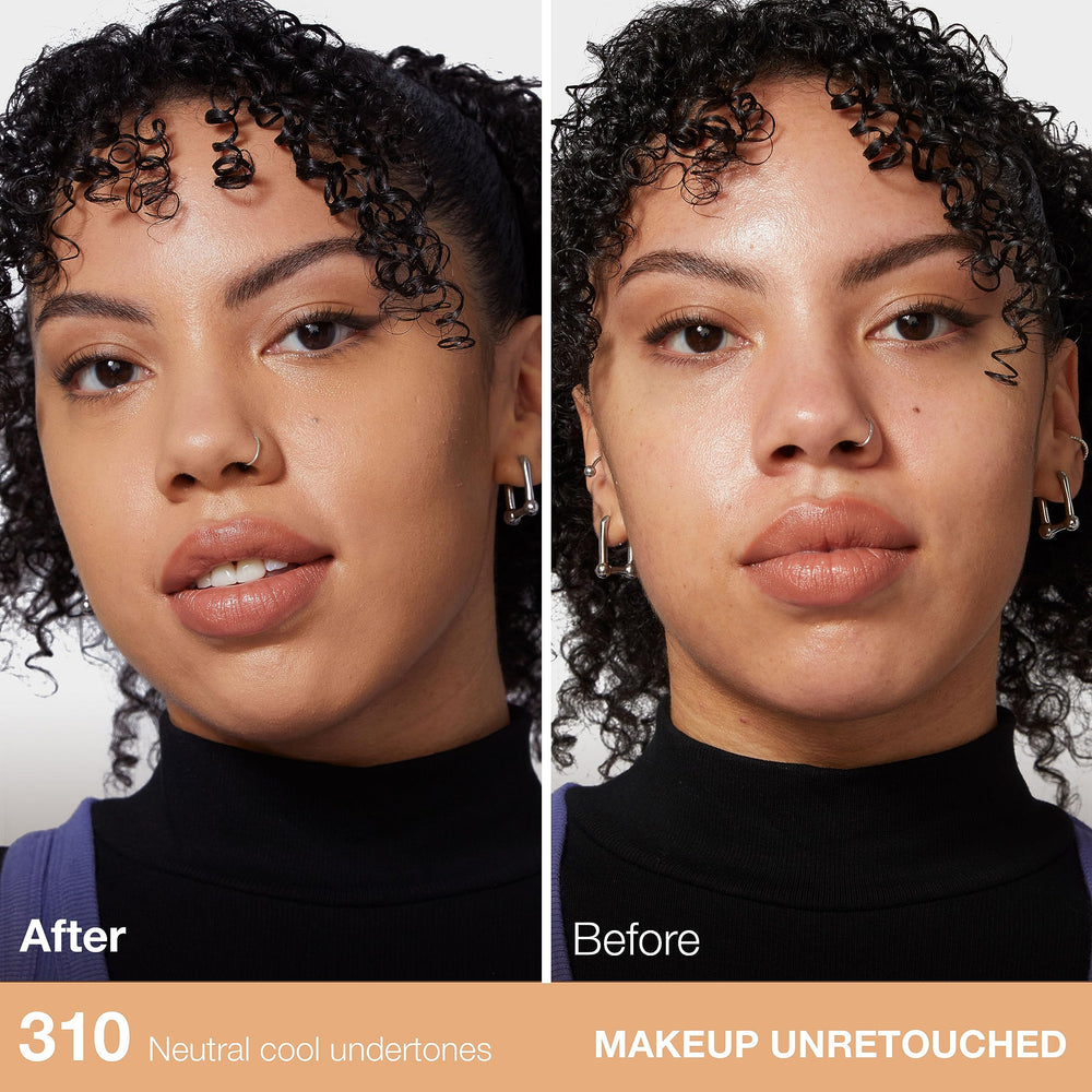 Maybelline Fit Me Matte sin poros, tono beige claro para piel cálida.