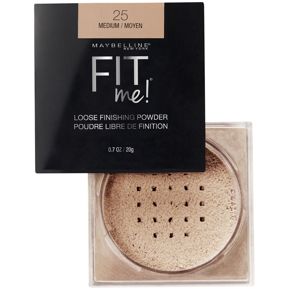 Maybelline Fit Me powder packaging highlighting shade range.
