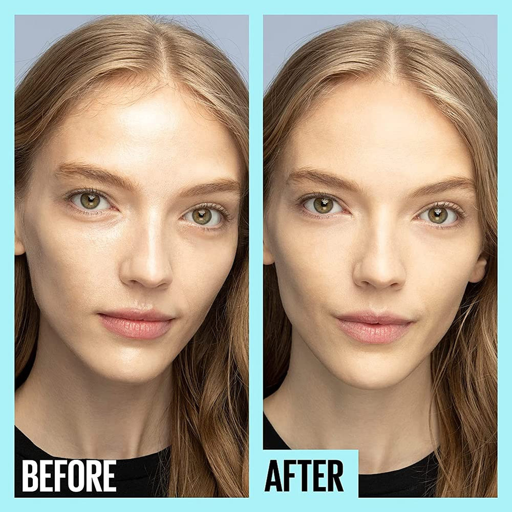 Maybelline Fit Me primer pore-blur close-up on skin texture for a smoother look.