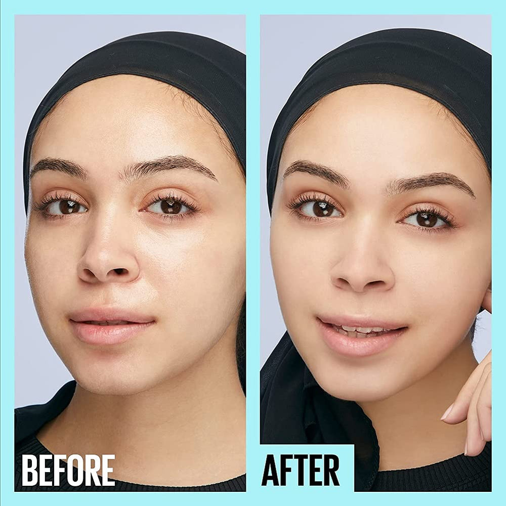Maybelline Fit Me primer under foundation creates a smooth base.
