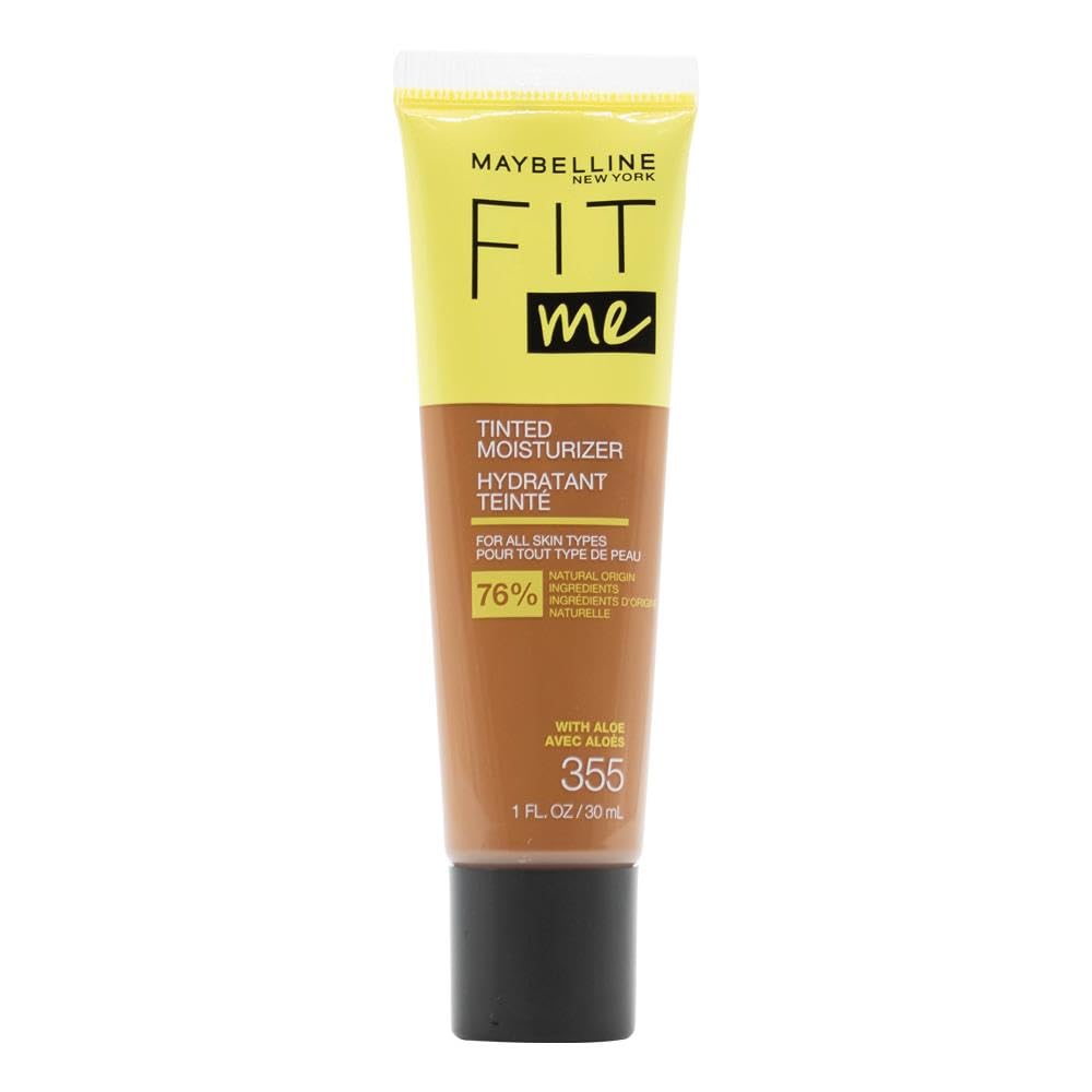 Maybelline Fit Me: botella 355 con acabado natural y cobertura suave.