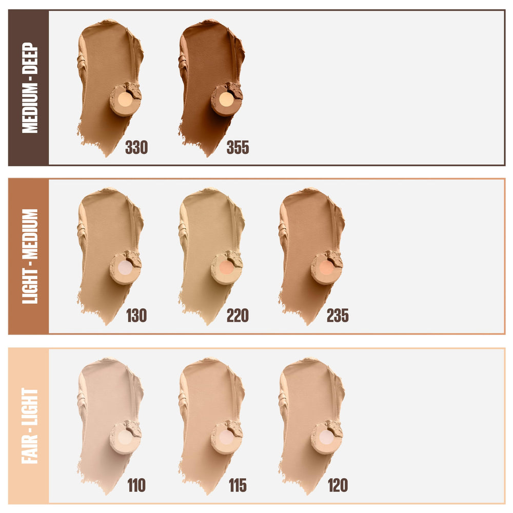 Maybelline Fit Me Toffee shade packaging highlights compact design