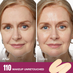 Fundación hidratante de Maybelline con ProVitamin B5 en tono 110 para piel radiante.