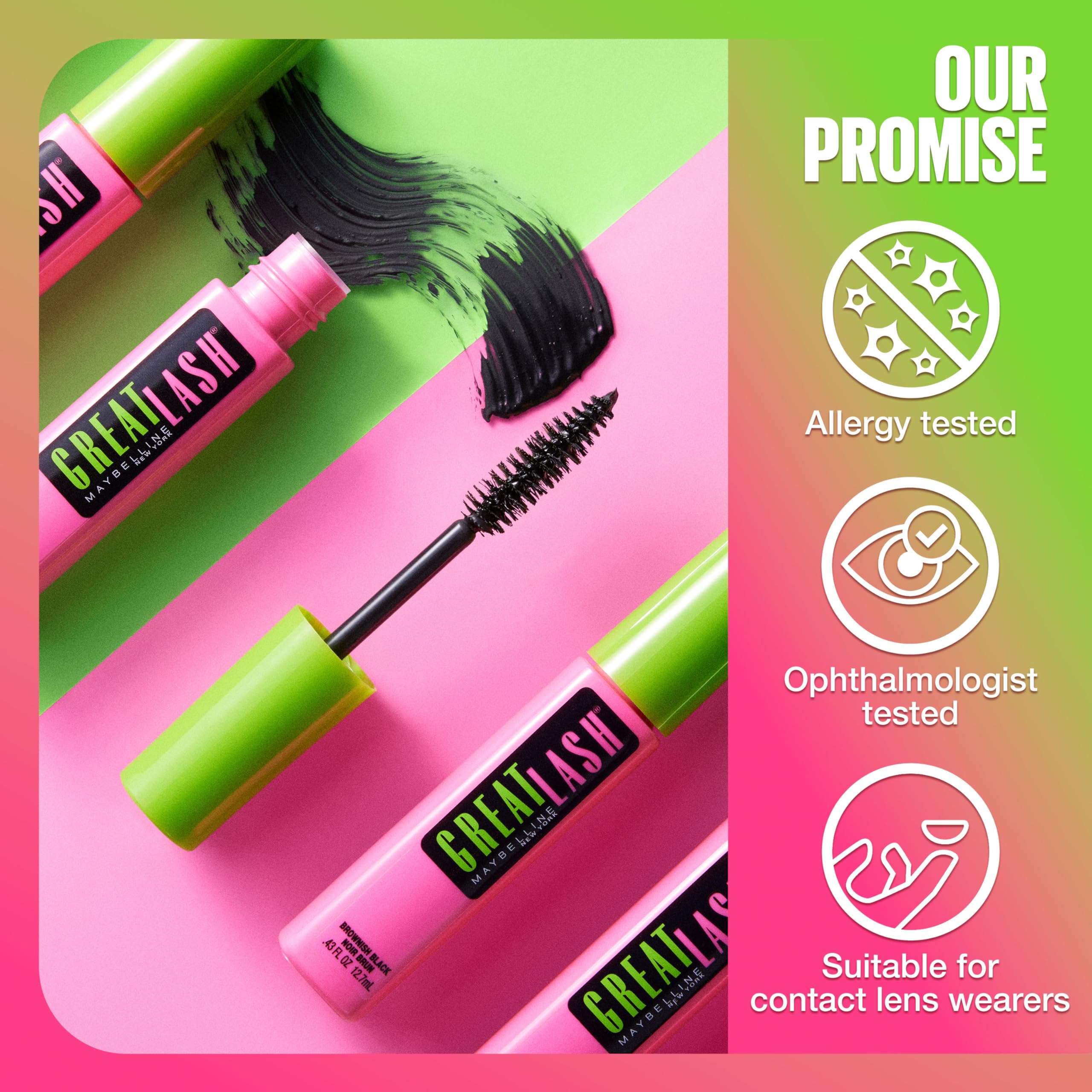 Maybelline Great Lash washes off easily with soap and water