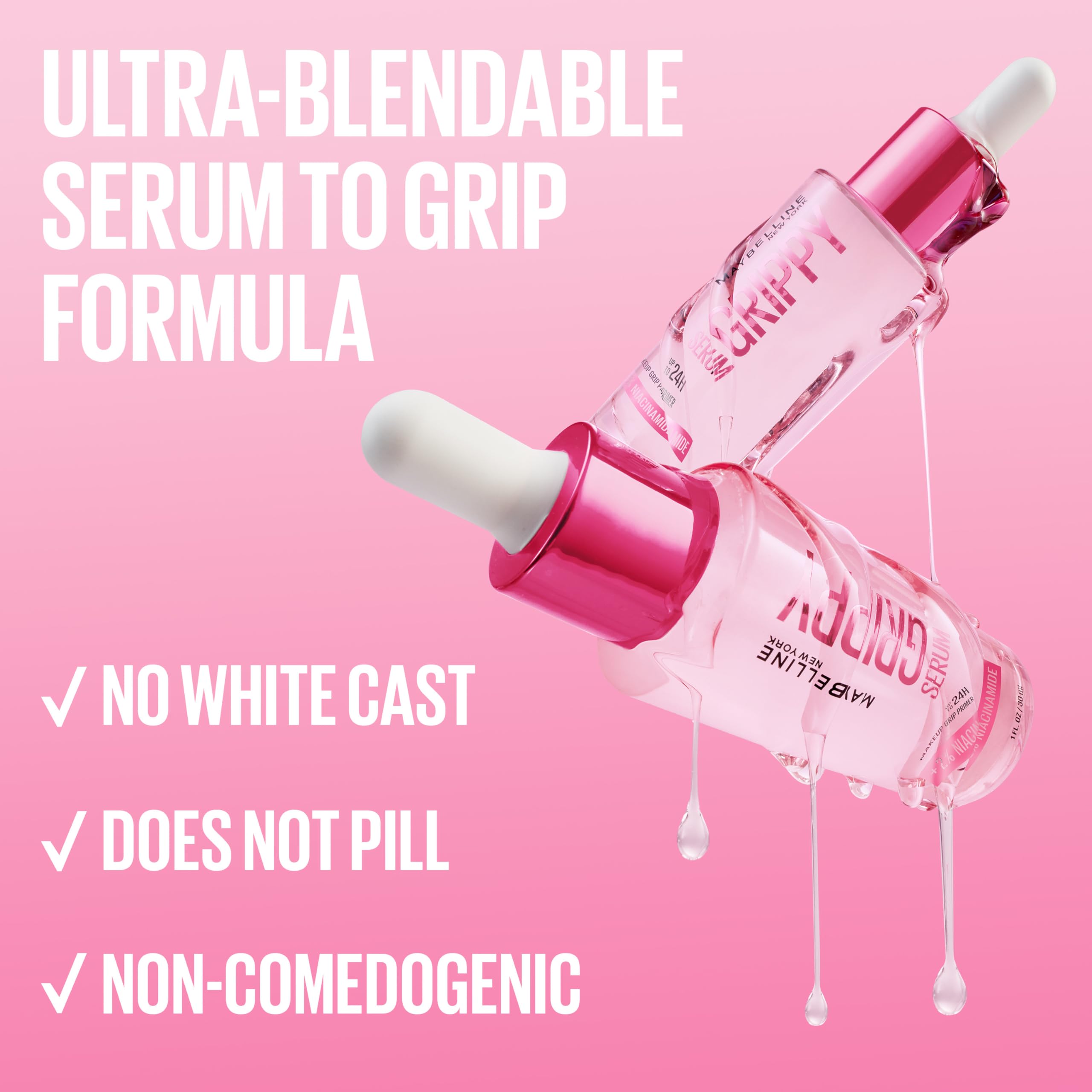 Maybelline Grippy Serum Primer hidratacion-24h, mantiene la piel hidratada todo el día.