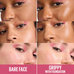 Maybelline Grippy Serum Primer textura serum, sensación suave que se transforma al aplicar.