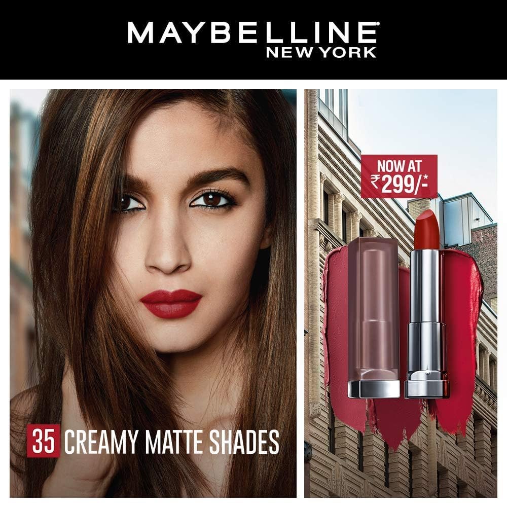 Maybelline honey nectar formula close up highlights sensuous hydrating lip finish.