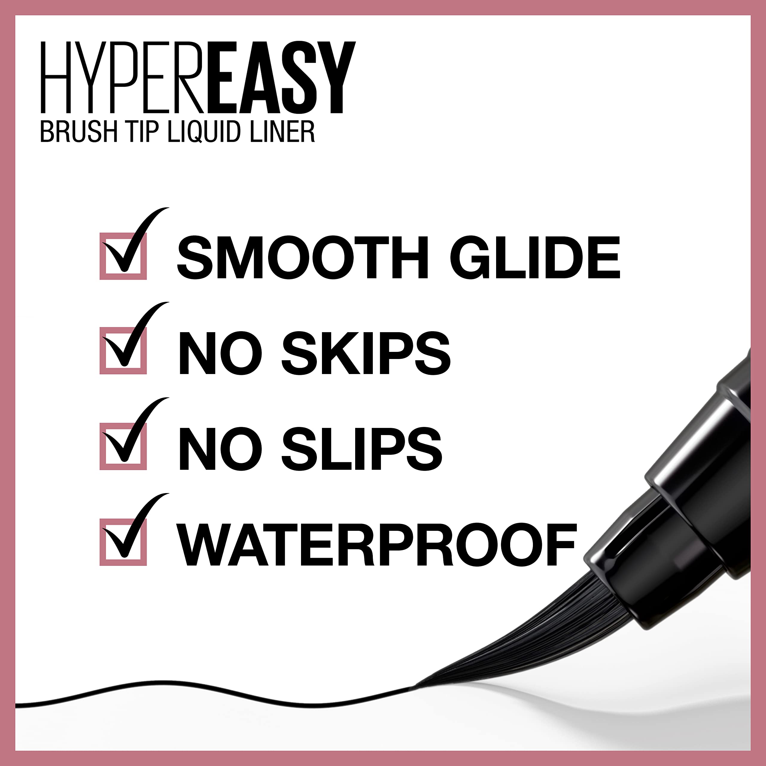 Maybelline Hyper Easy Liquid Pen, resistencia al agua para uso todo el día.