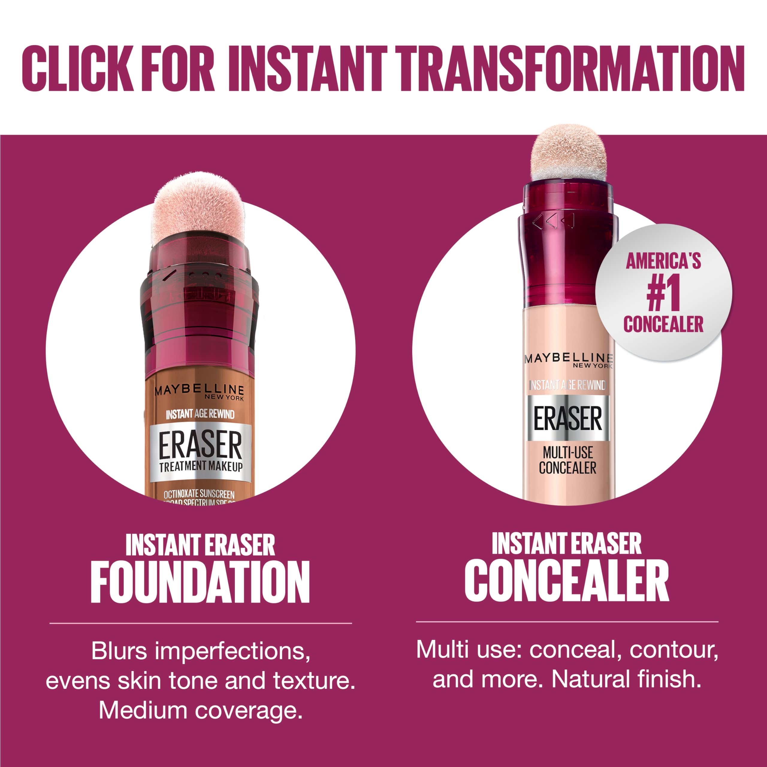 Maybelline Instant Age Rewind Eraser acabado natural que no se nota.