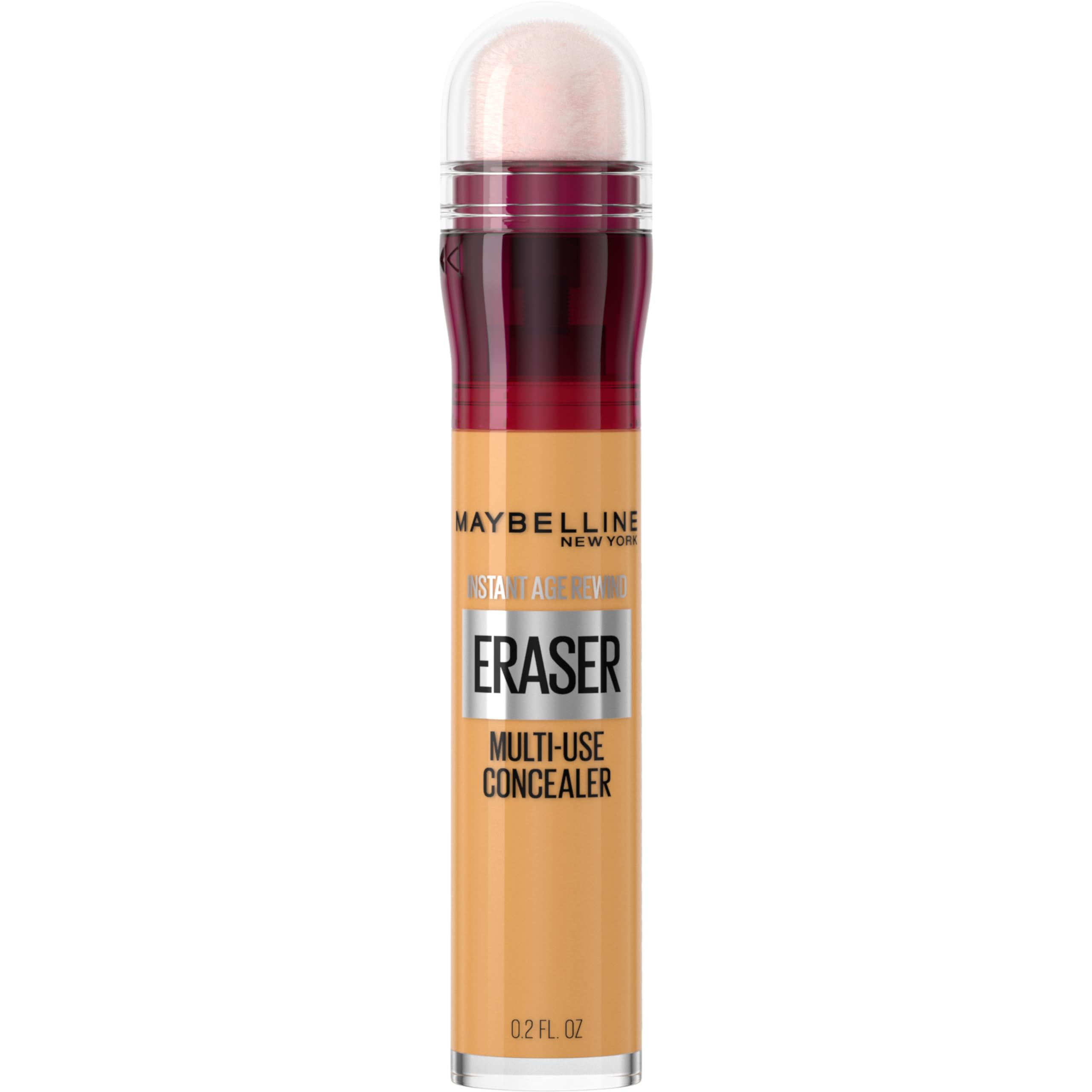 Maybelline Instant Age Rewind Eraser concealer bottle with applicator for quick under-eye coverage.