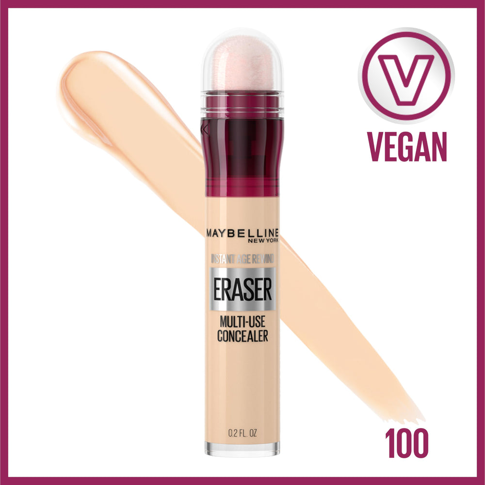 Maybelline Instant Age Rewind concealer tube close-up with twist-off applicator tip for precise use.
