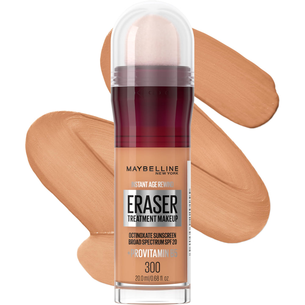 Maybelline Instant Age Rewind Eraser Foundation con aplicador esponja para un acabado uniforme