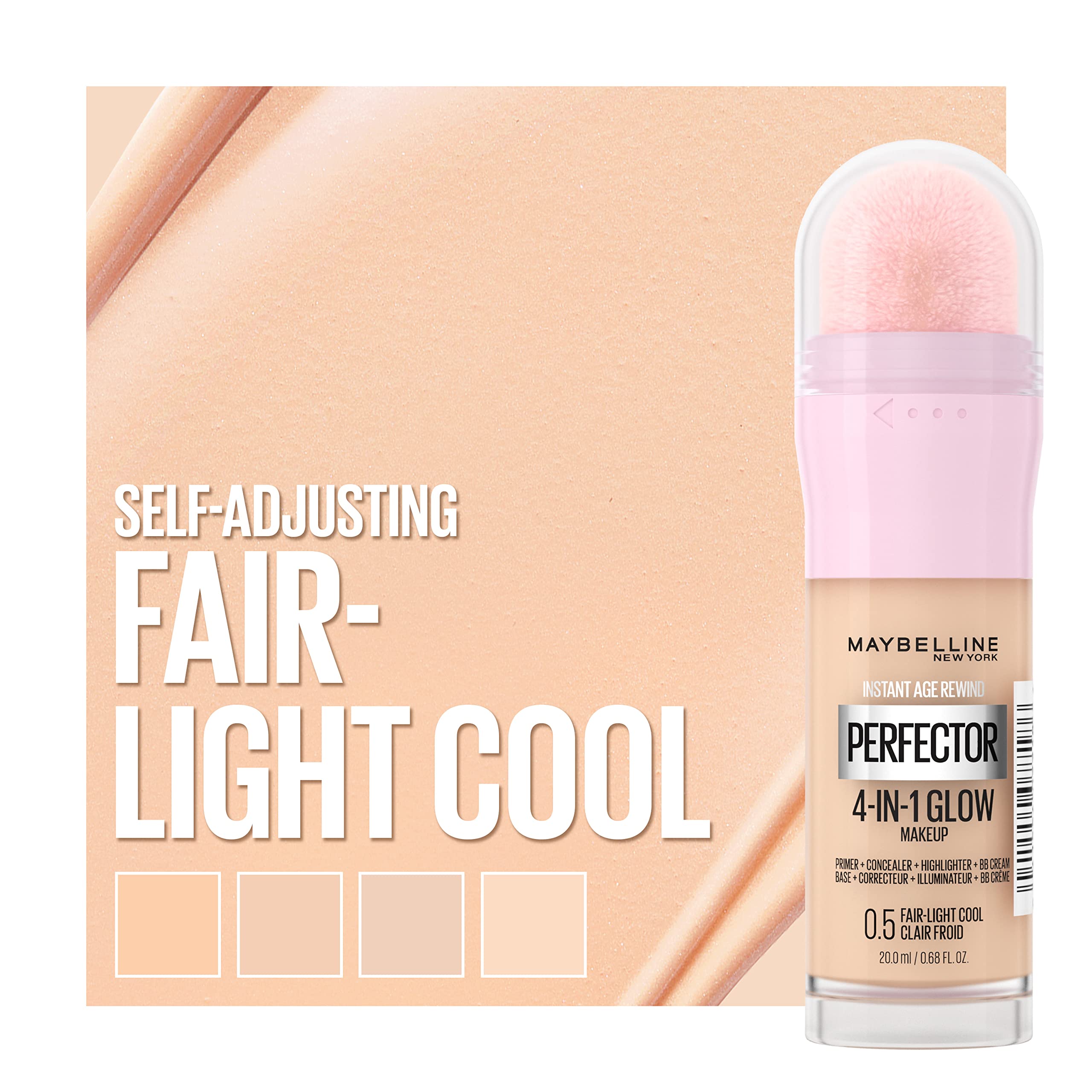 Maybelline Instant Age Rewind Glow 4en1: acabado natural listo para cualquier look.