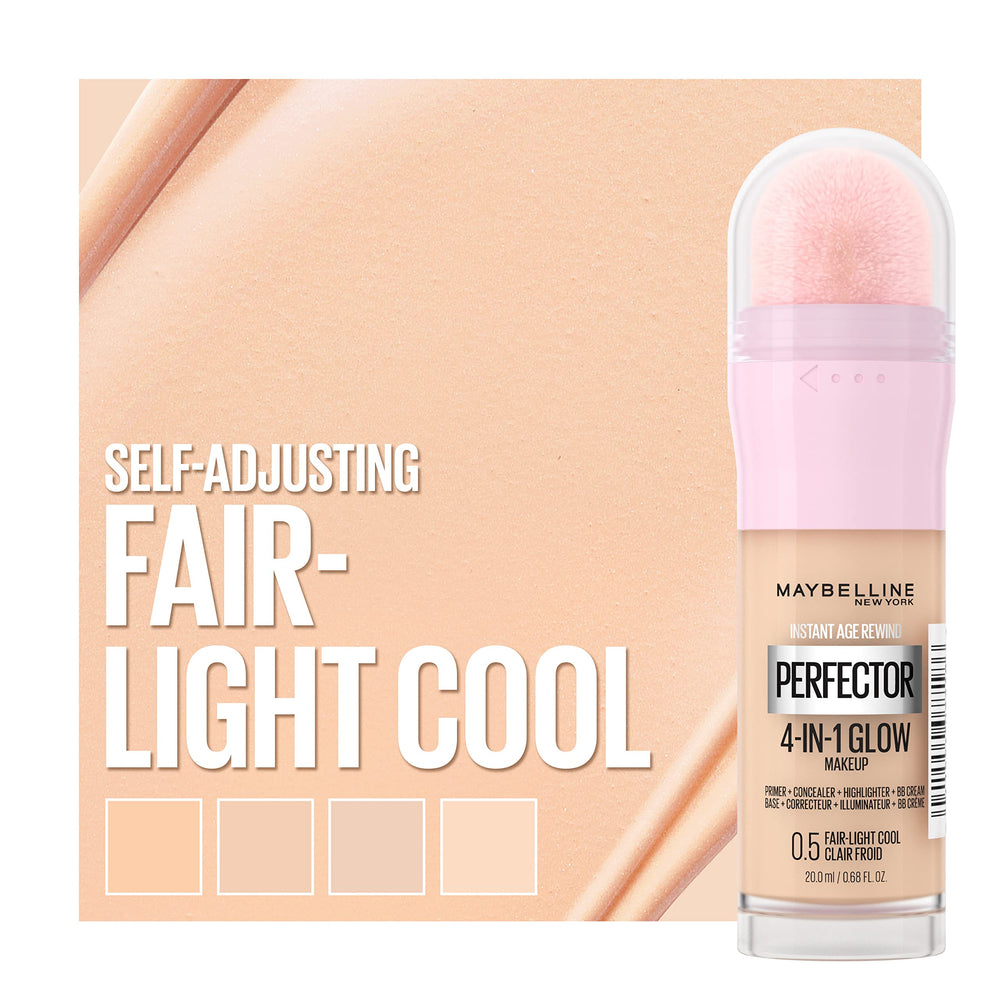 Maybelline Instant Age Rewind Glow 4en1: acabado natural listo para cualquier look.