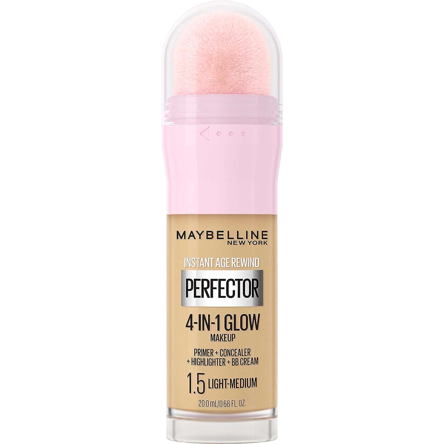 Maybelline Instant Age Rewind Glow con aplicador integrado para una aplicación rápida y homogénea.