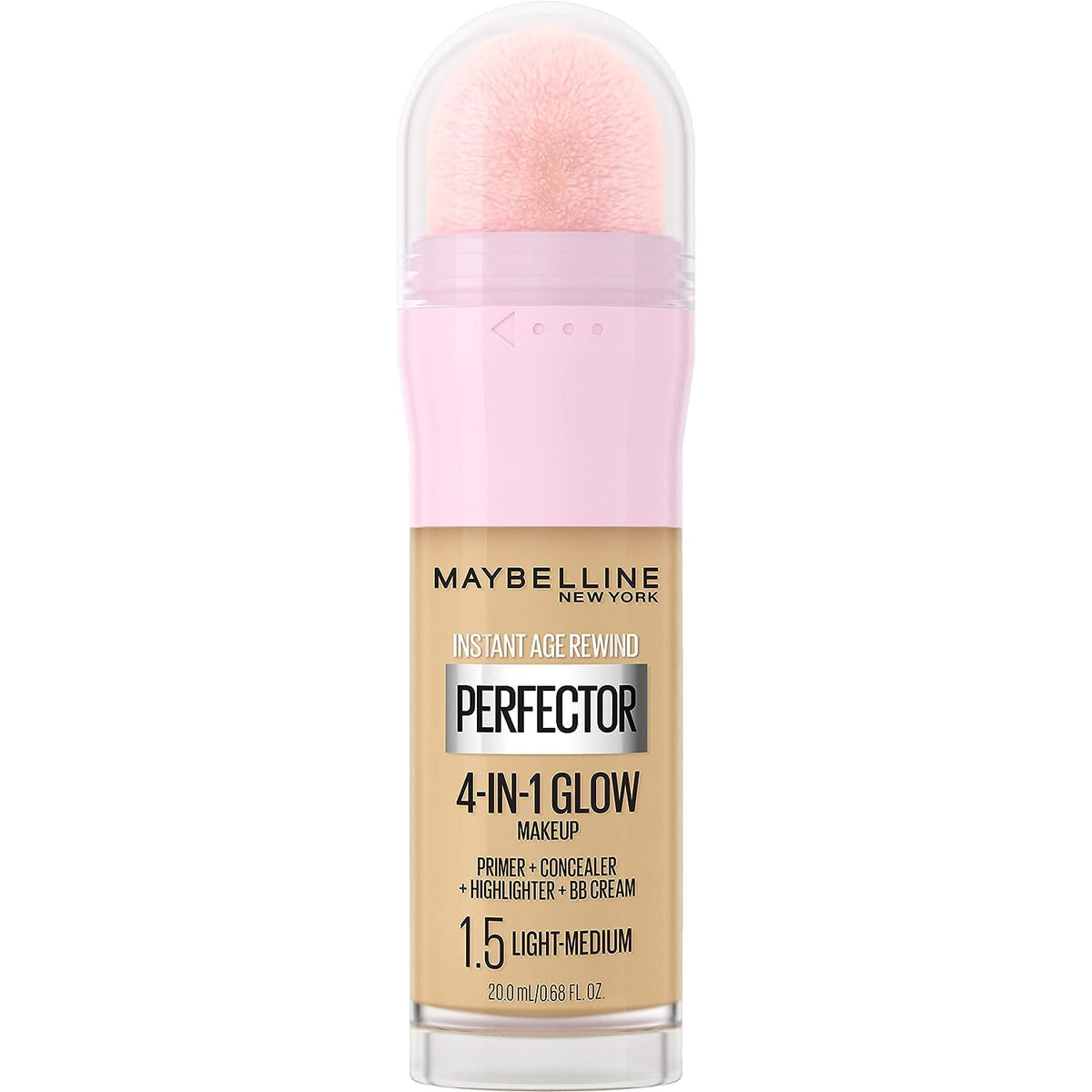 Maybelline Instant Age Rewind Glow con aplicador integrado para una aplicación rápida y homogénea.