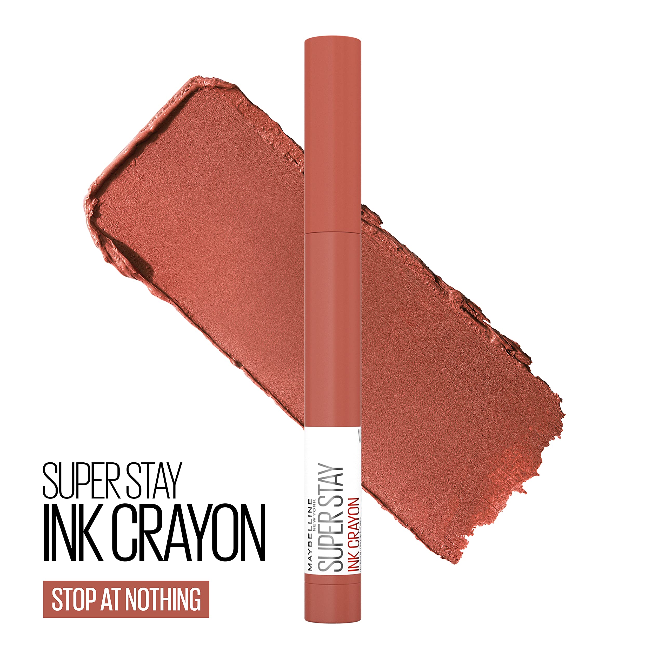 Maybelline labial mate sin transferencia, ideal para comer y beber.