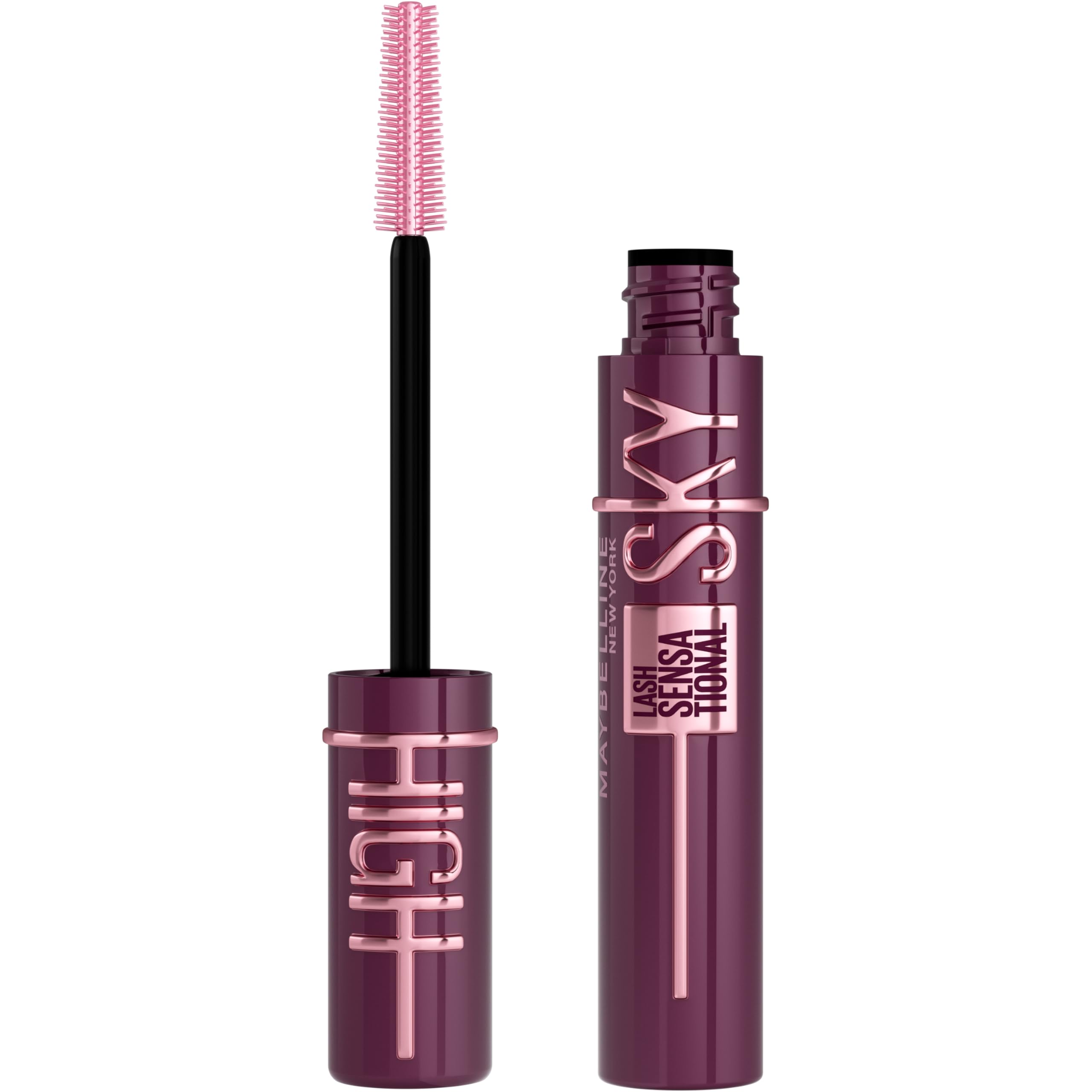 Maybelline Lash Sensational Sky High Burgundy Haze en botella, color intenso para mirada destacada
