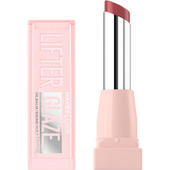 Maybelline Lifter Glaze Oil Balm Berry Haze swatch shows sheer glow.