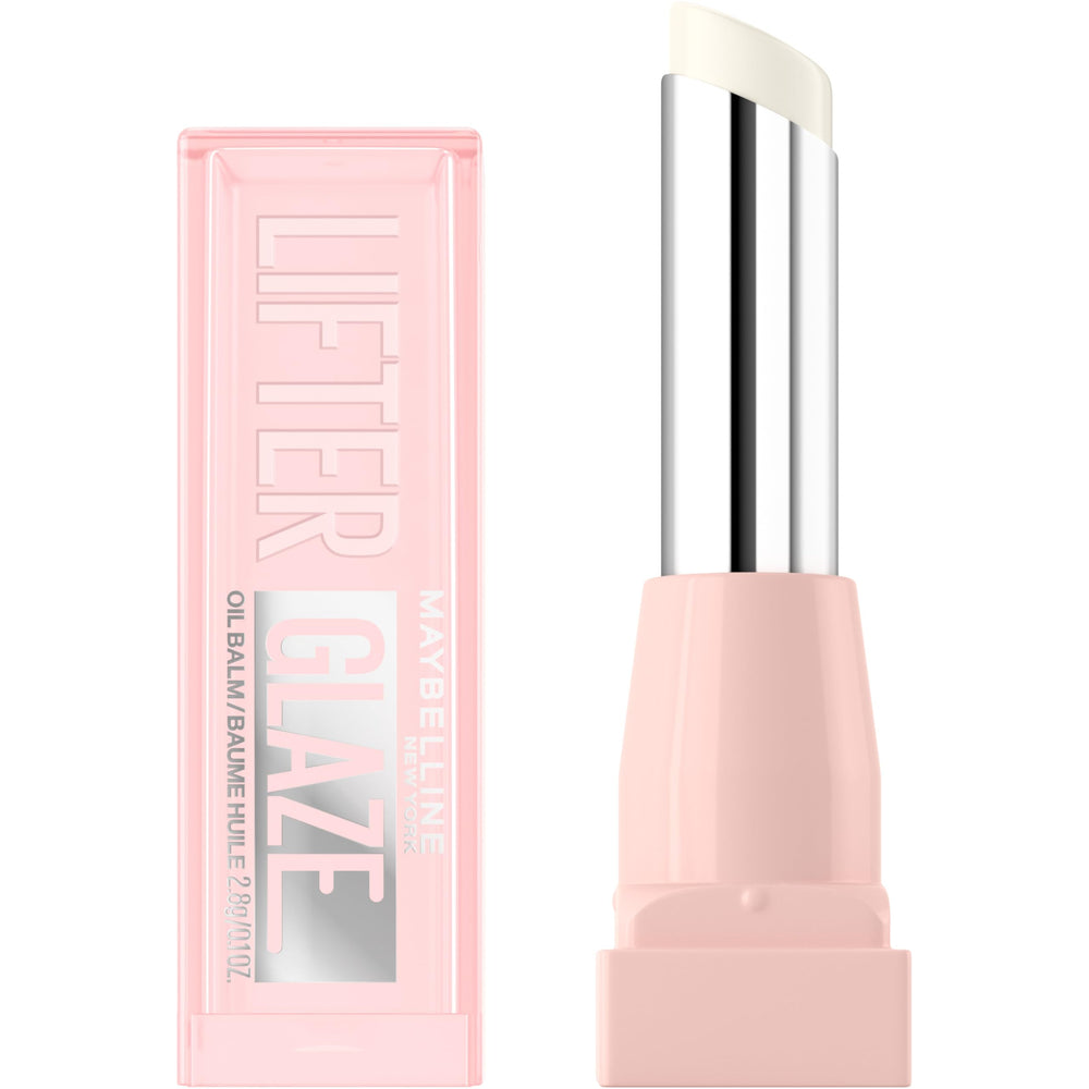 Maybelline Lifter Glaze Oil Balm tube showing portable hydration and glaze finish.