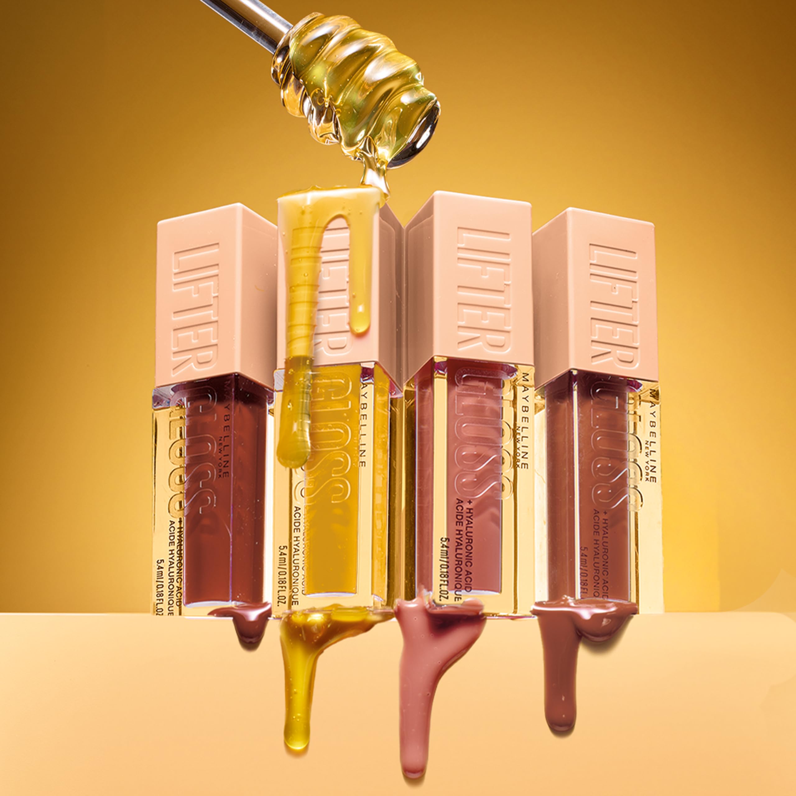 Maybelline Lifter Gloss Maple compact tube for easy on-the-go touch-ups.