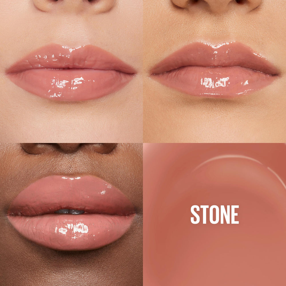 Maybelline Lifter Gloss Stone wand application demonstrates easy, one-swipe coverage.