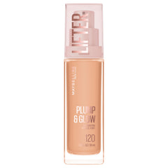Maybelline Lifter Plump & Glow, botella base, hidratación y luminosidad para la piel