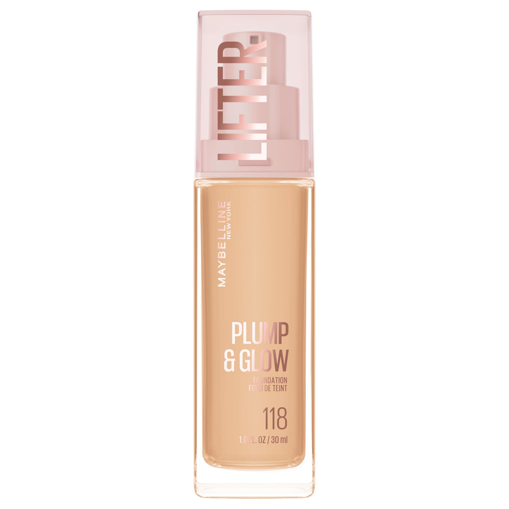 MAYBELLINE Lifter Plump & Glow: botella de base iluminadora para tono uniforme