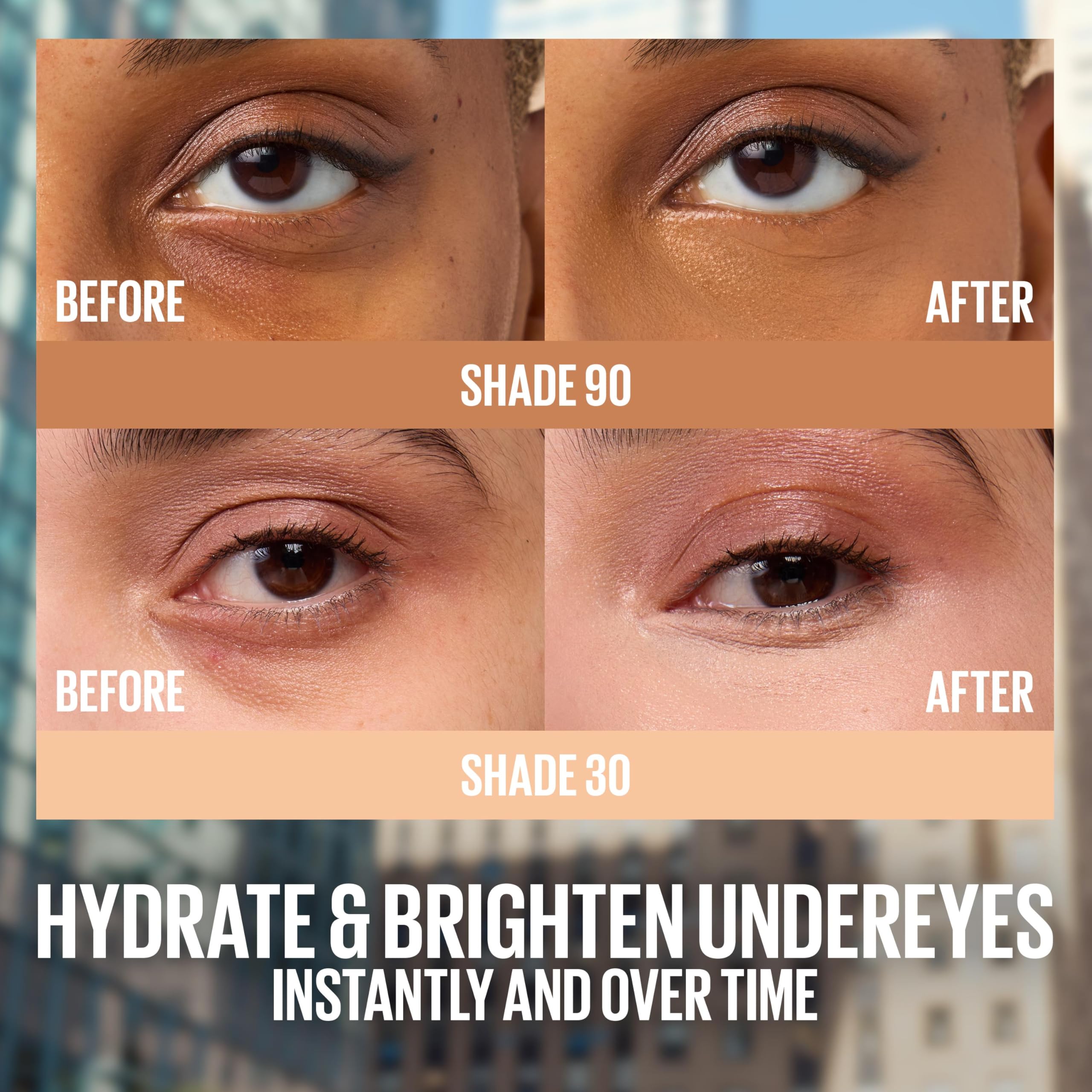 Maybelline Lifter Serum Concealer contiene cafeína y péptidos para deshinchar
