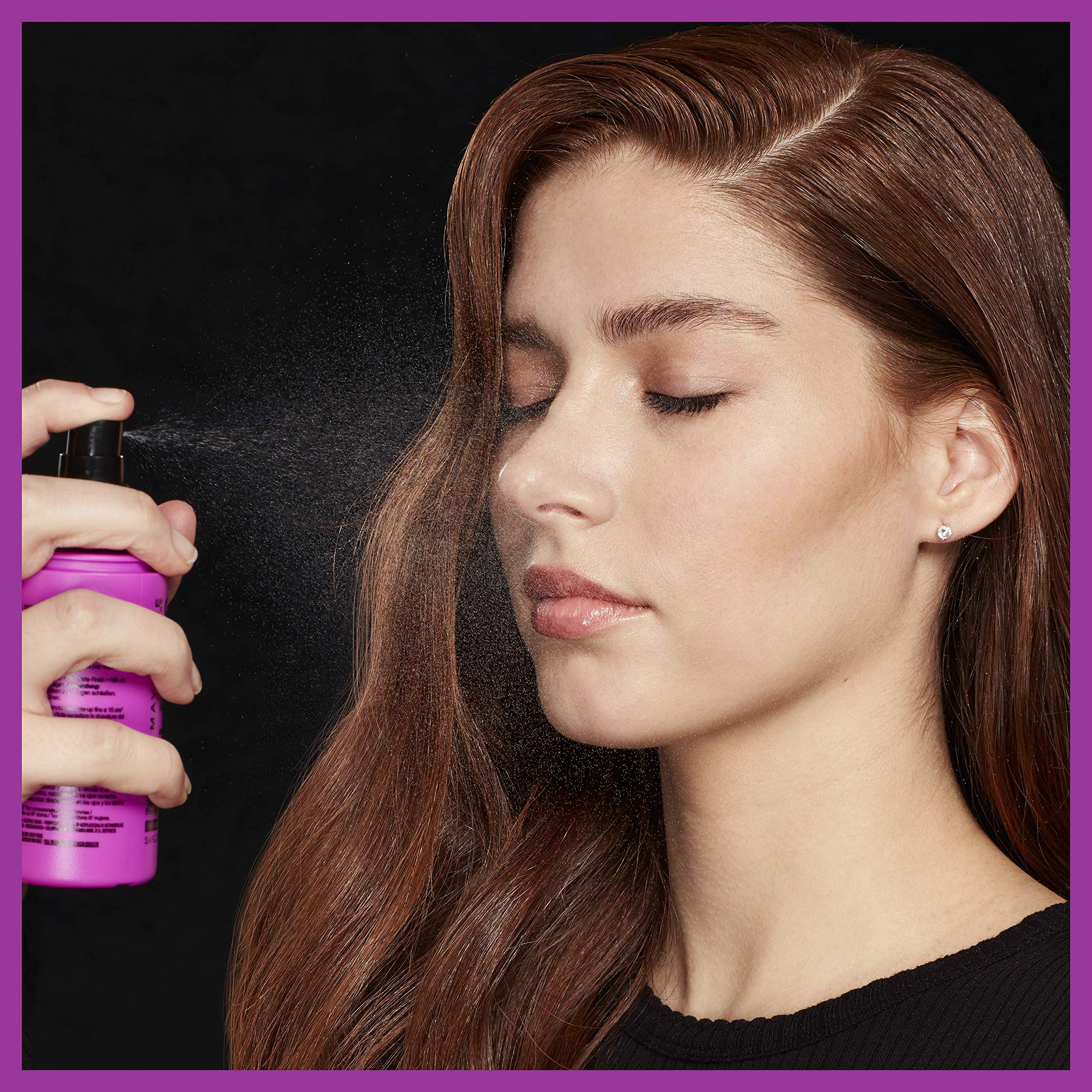 Maybelline New York Facestudio Lasting Fix close-up shows even spray application.