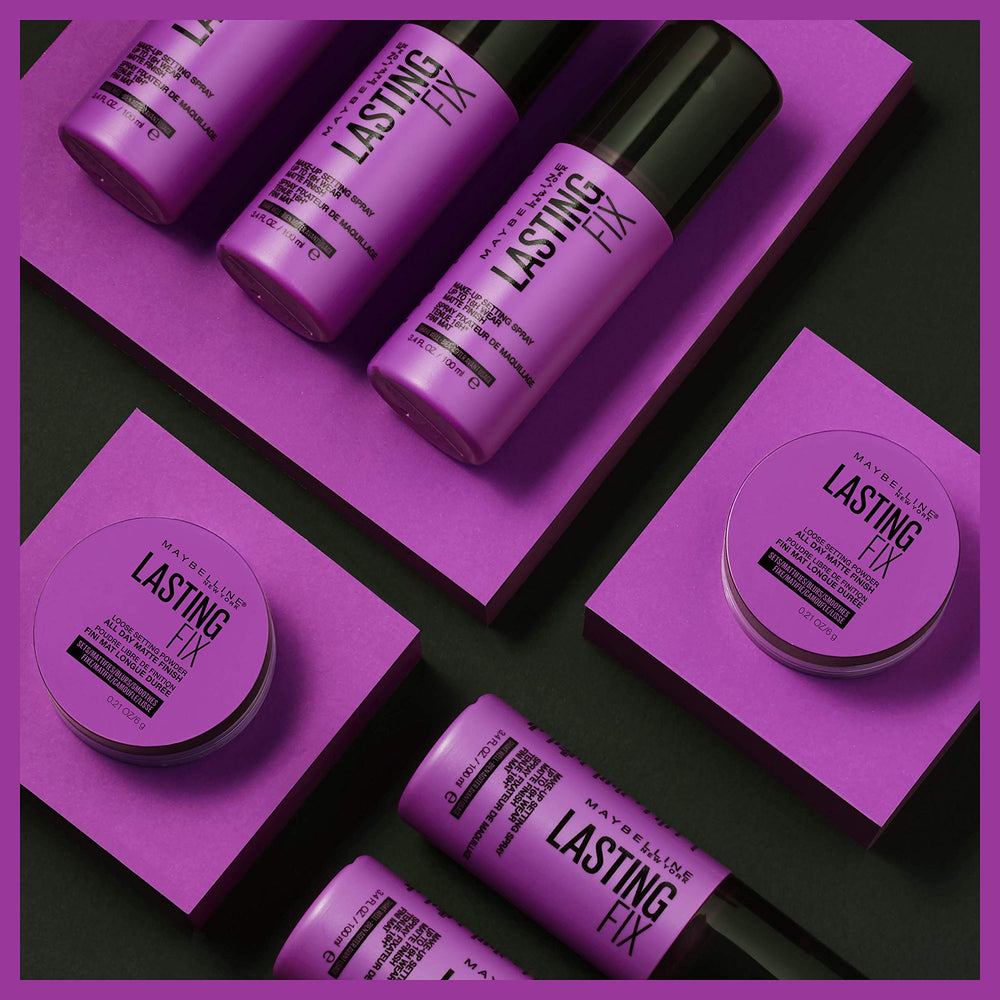 Maybelline New York Facestudio Lasting Fix bottle with 3.4 oz size.