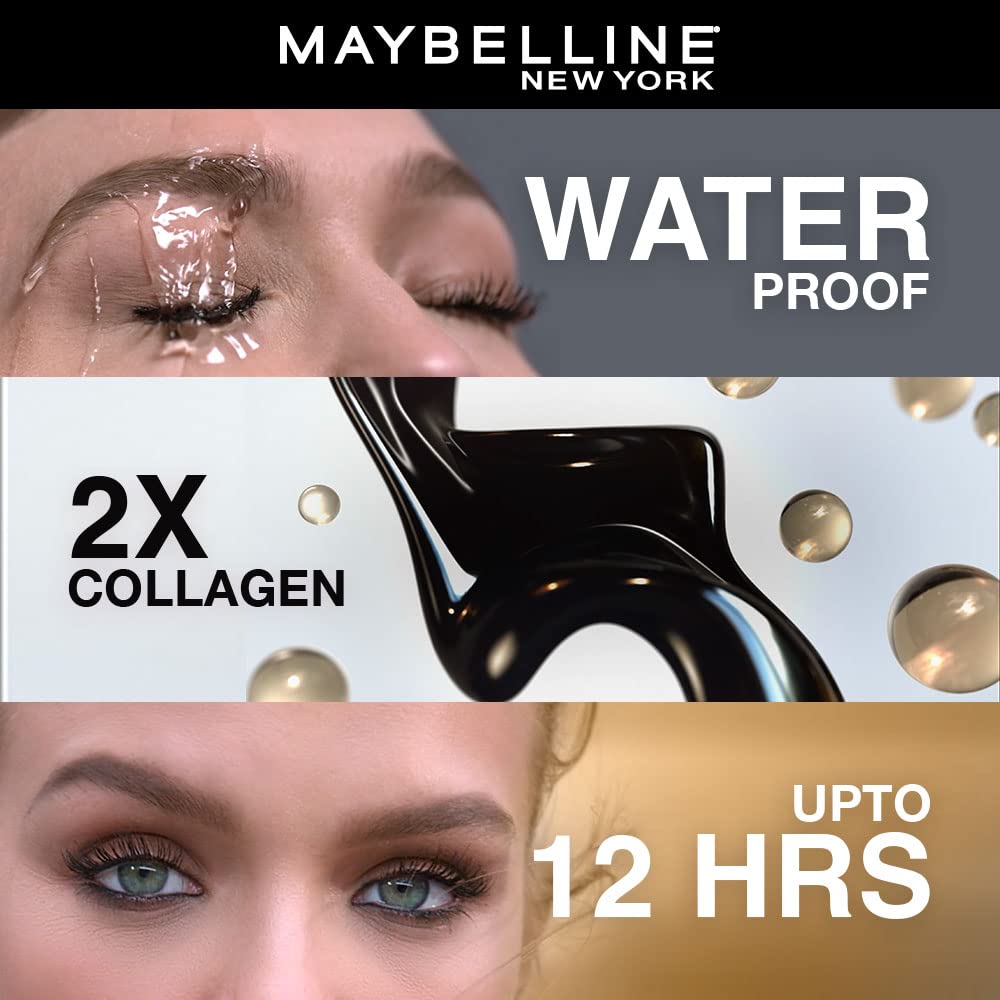 Maybelline New York Colossal Big Shot wavy-bristle brush cradling lashes for volume