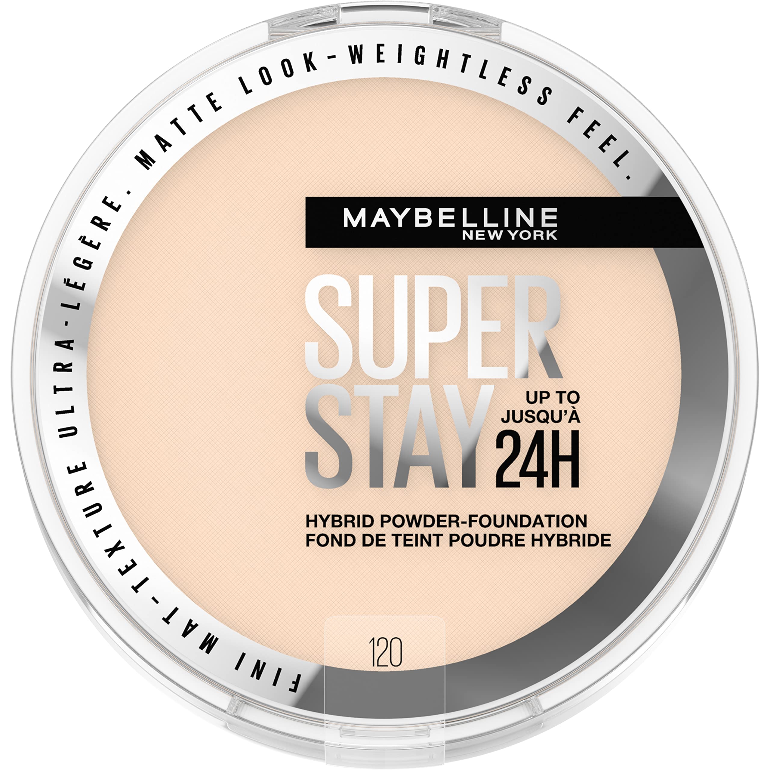 Maybelline polvo base híbrido 24h tono 120 para cobertura duradera
