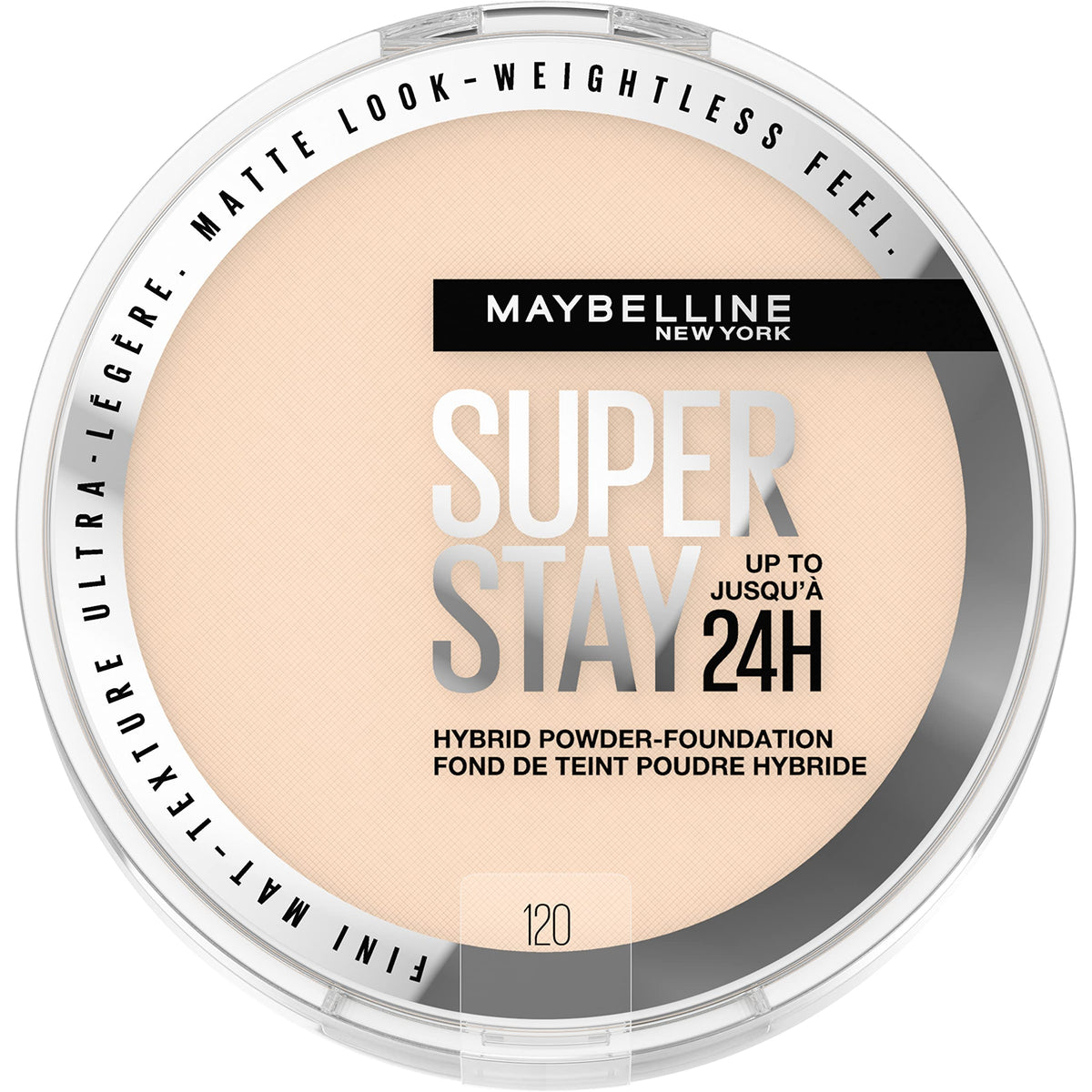 Maybelline polvo base híbrido 24h tono 120 para cobertura duradera