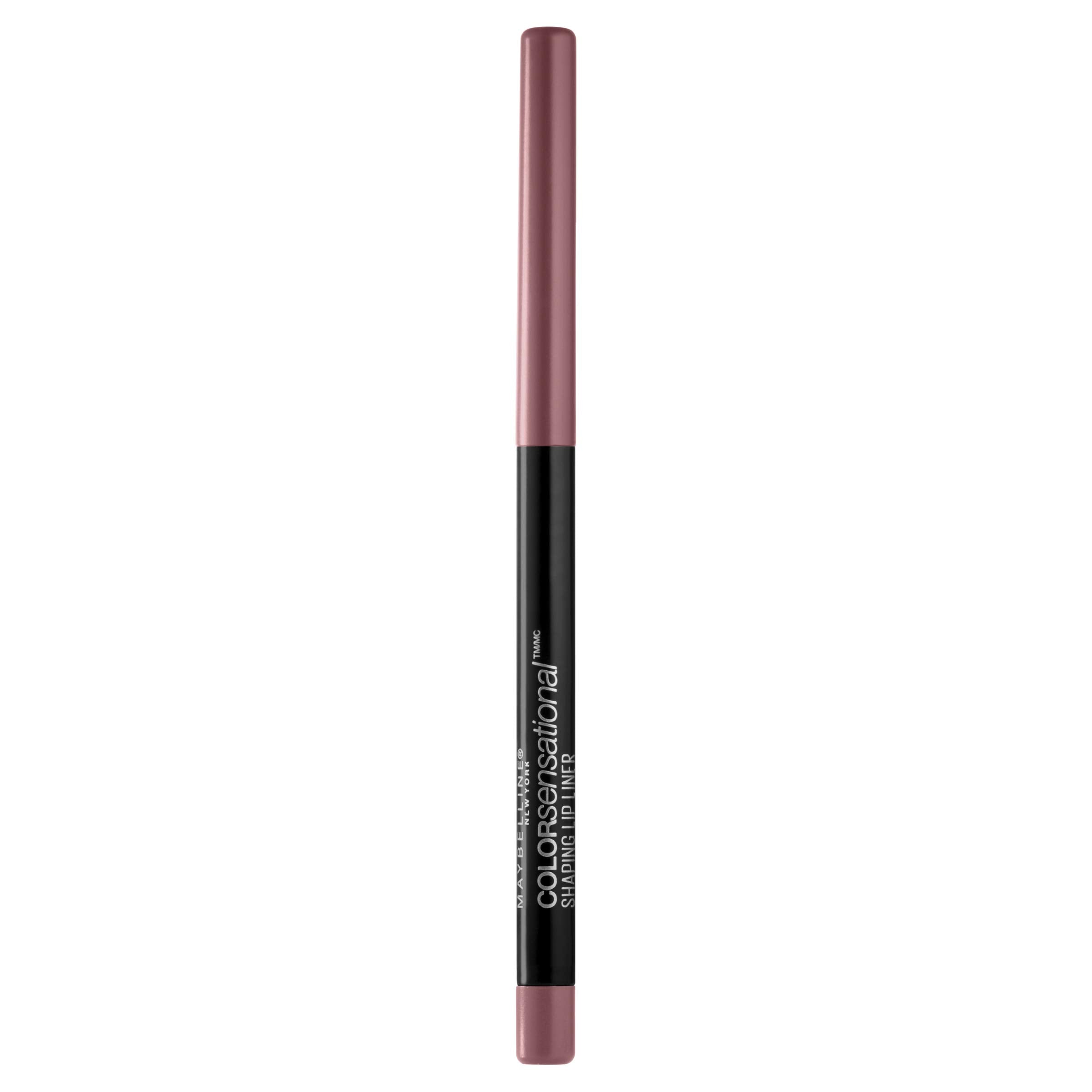 Maybelline lip liner self-sharpening tip close-up demonstrates quick edge definition.